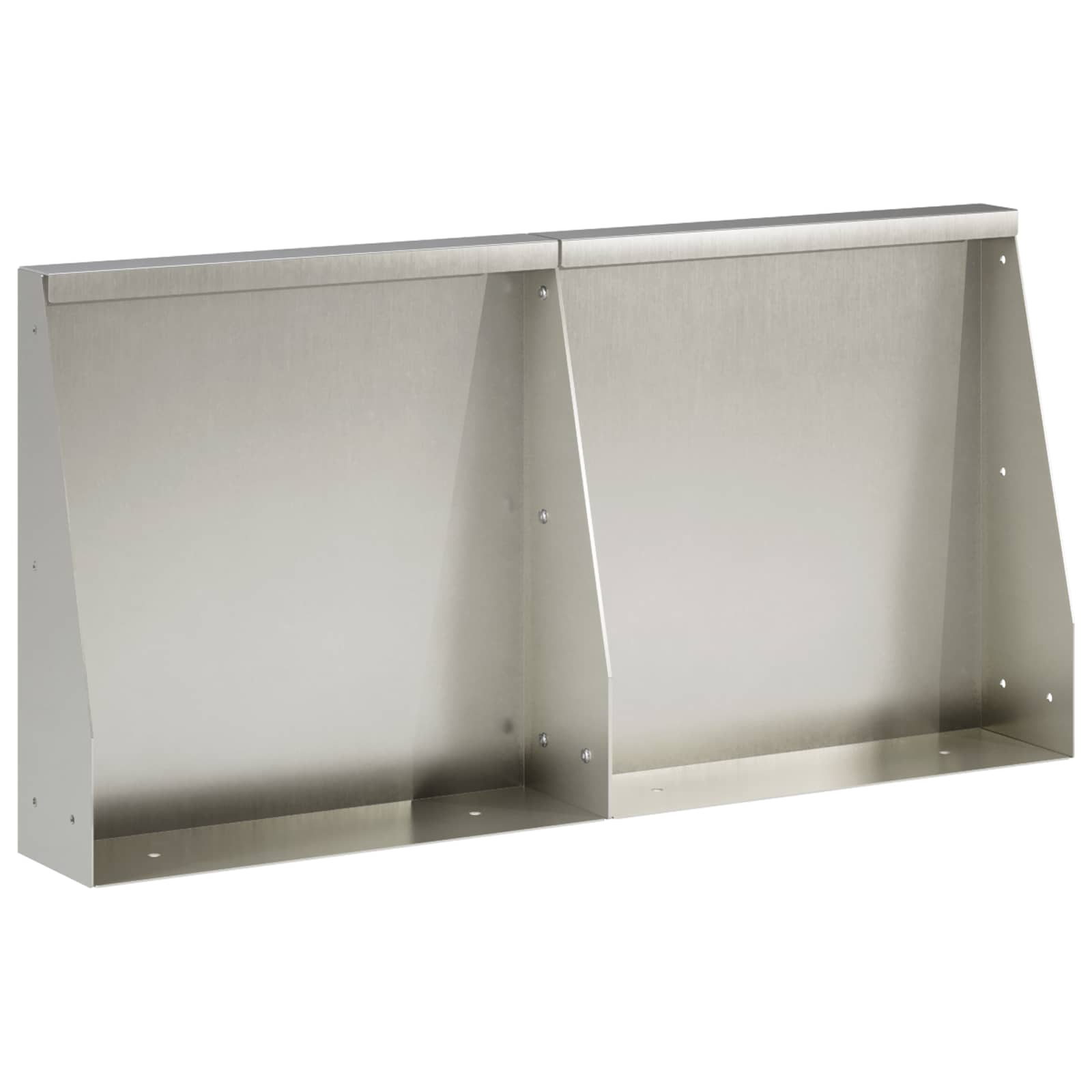 Keerwand 2 st 40 x 12 x 30 cm Roestvrij staal zilver