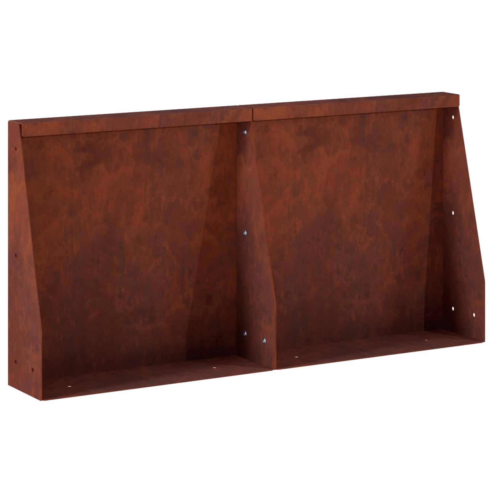 Keerwand 2 st 40 x 12 x 30 cm weervast staal Roestkleurig