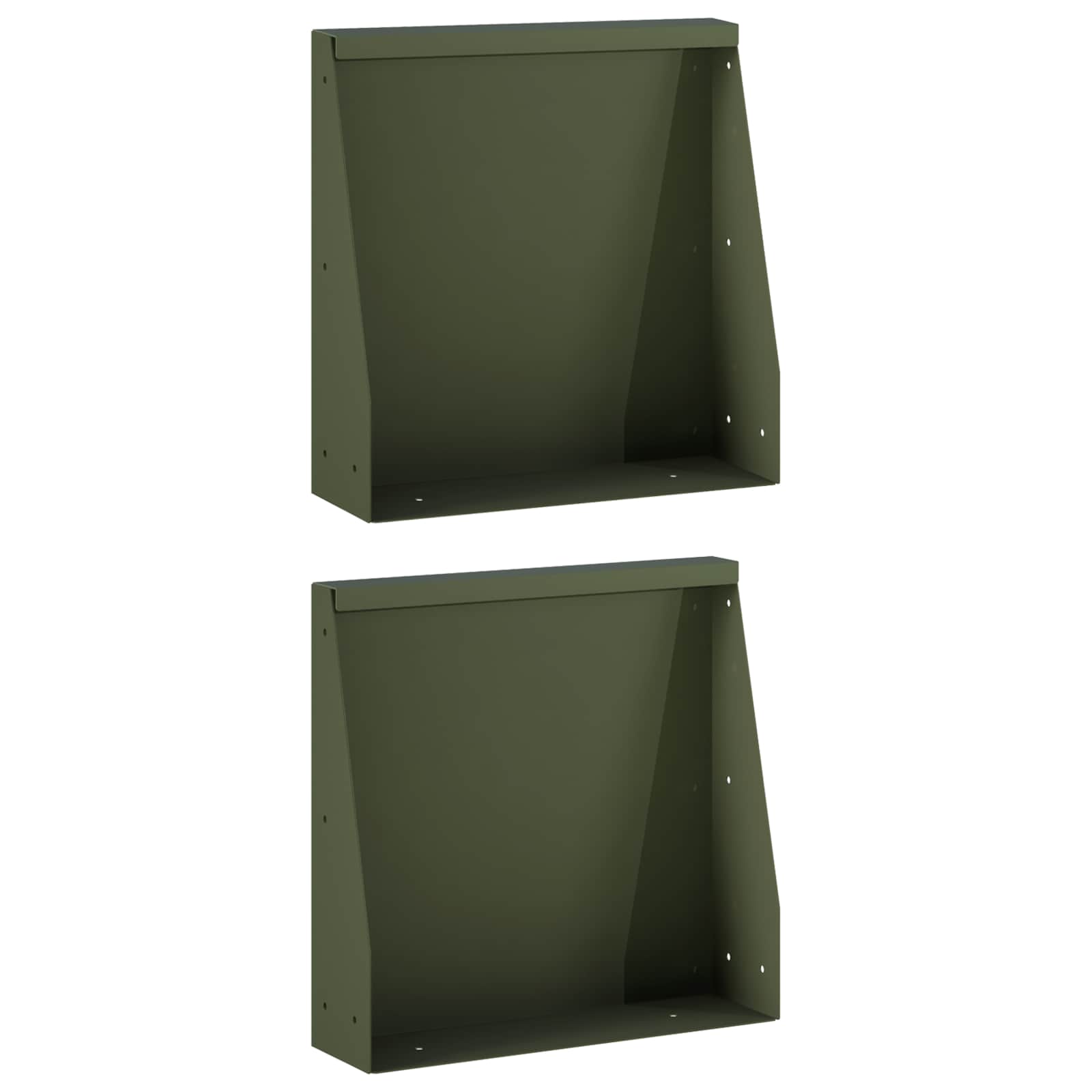 Keerwand 2 st 40 x 12 x 40 cm Staal Olijfgroen