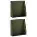 Keerwand 2 st 40 x 12 x 40 cm Staal Olijfgroen