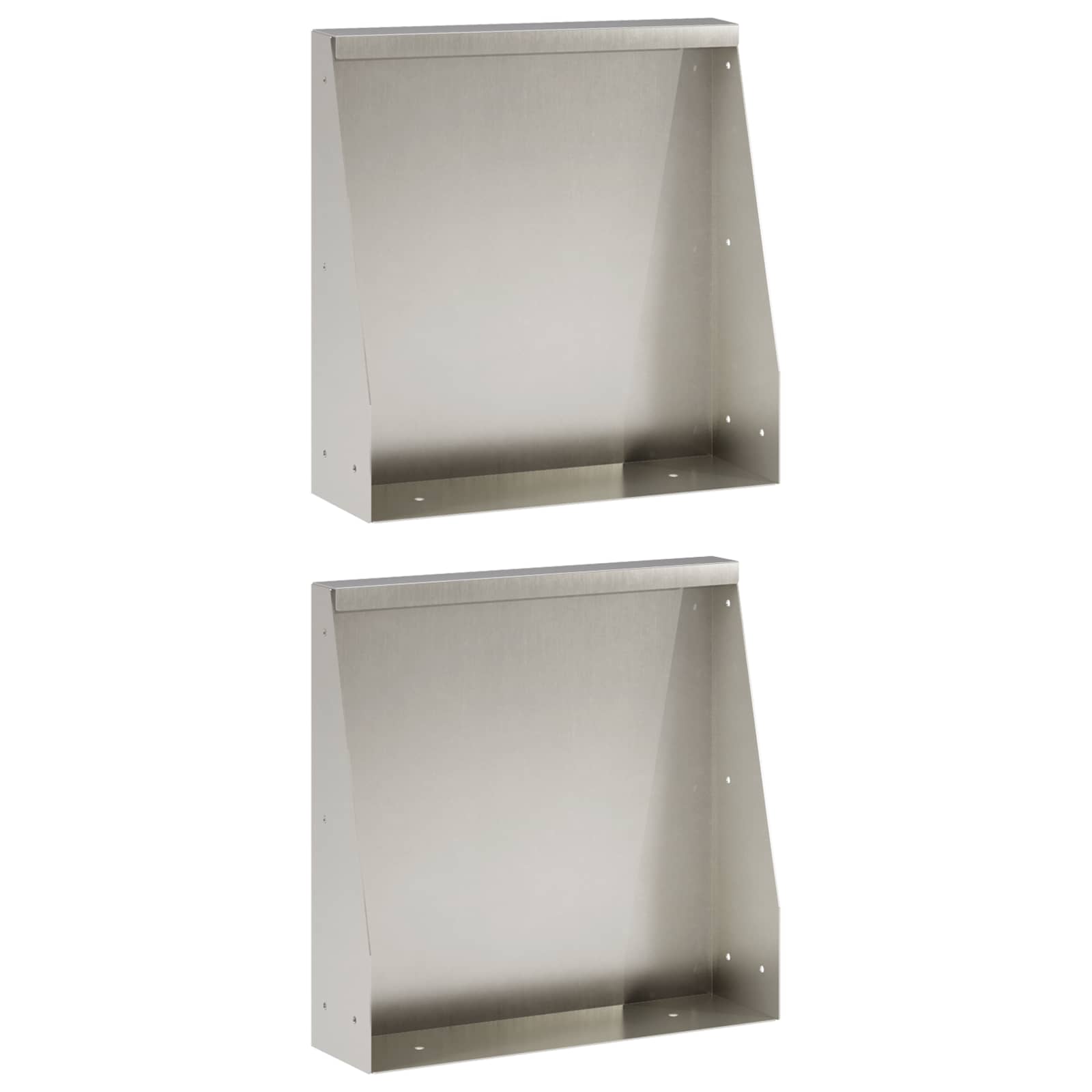 Keerwand 2 st 40 x 12 x 40 cm Roestvrij staal zilver