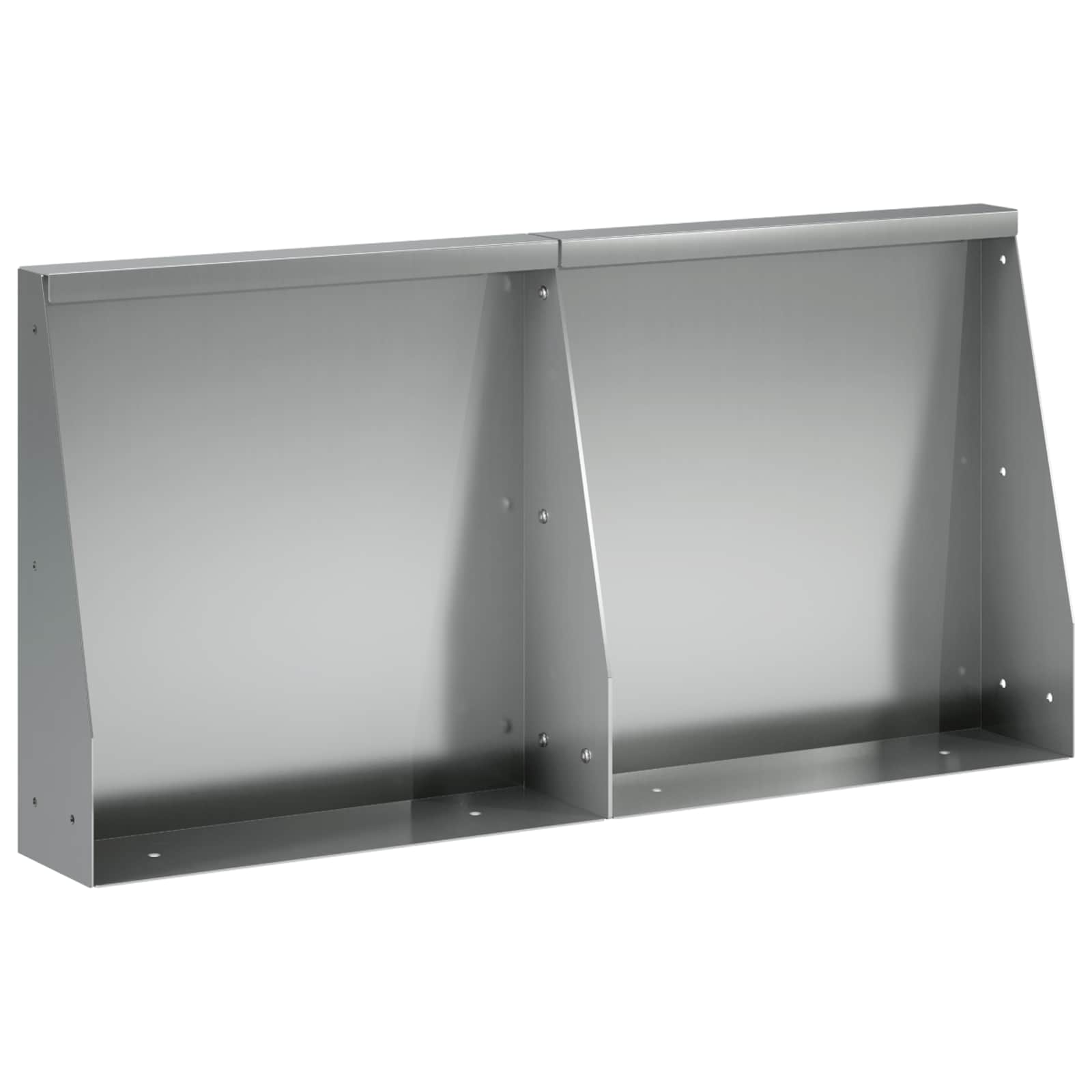 Keerwand 2 st 40 x 12 x 40 cm Gegalvaniseerd staal zilver