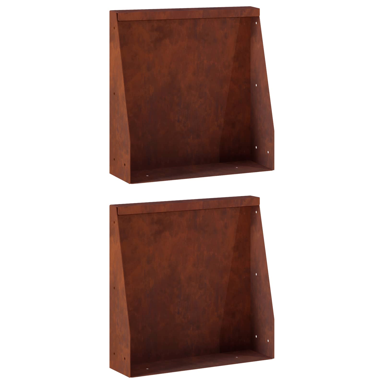 Keerwand 2 st 40 x 12 x 40 cm weervast staal Roestkleurig