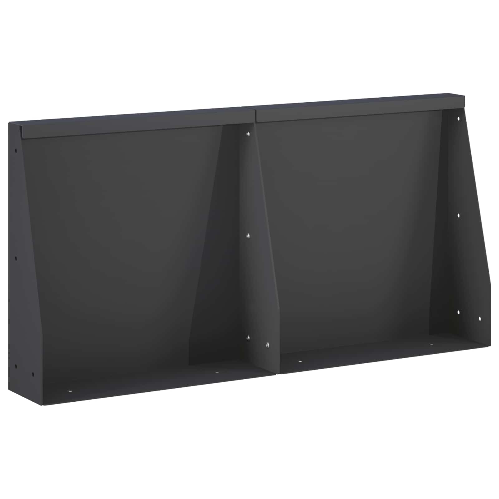 Keerwand 2 st 40 x 12 x 50 cm Staal Zwart