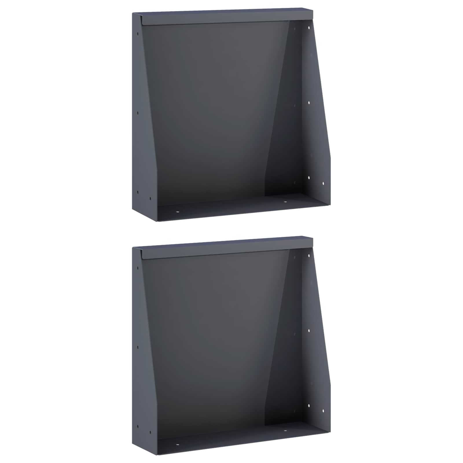 Keerwand 2 st 40 x 12 x 50 cm Staal Antraciet