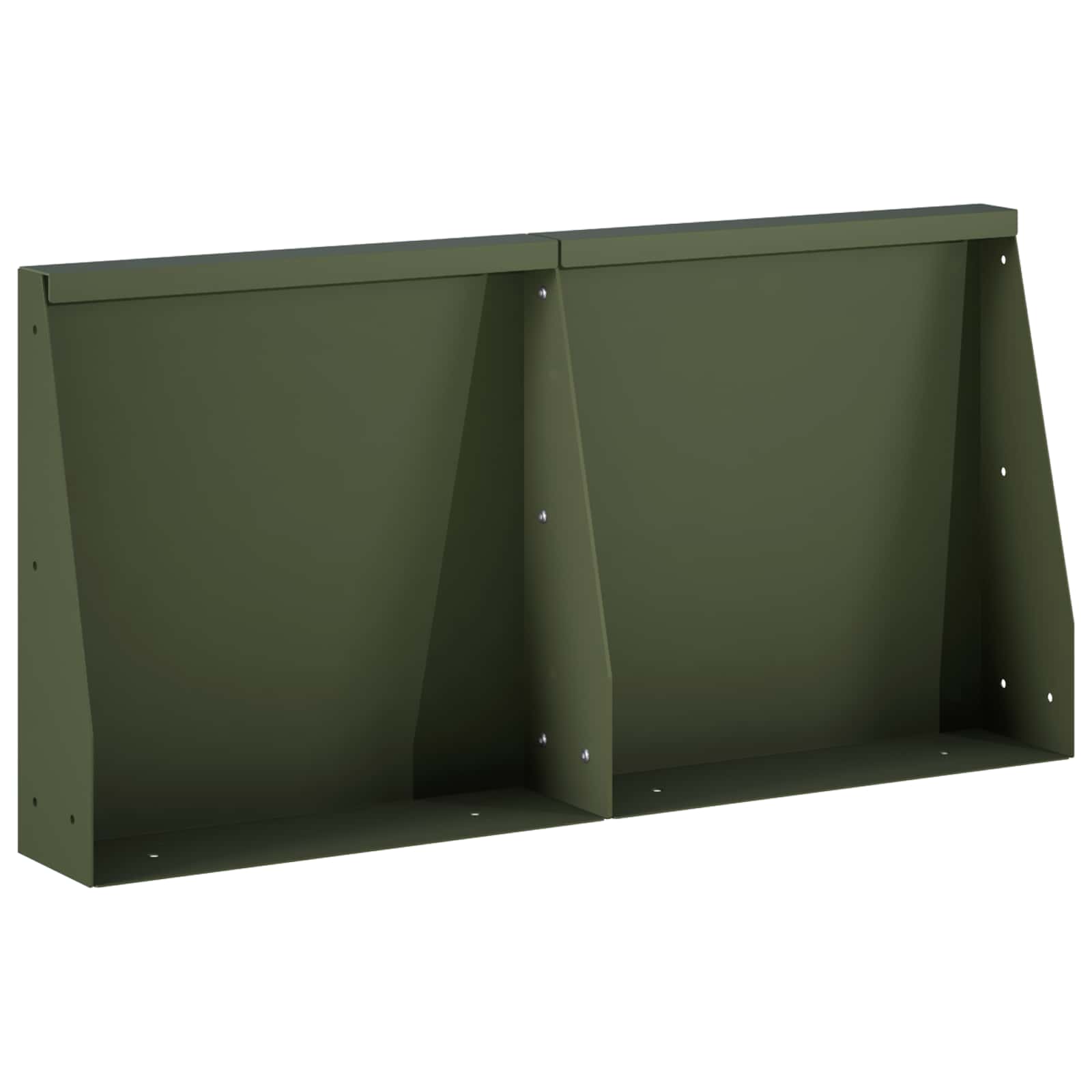 Keerwand 2 st 40 x 12 x 50 cm Staal Olijfgroen