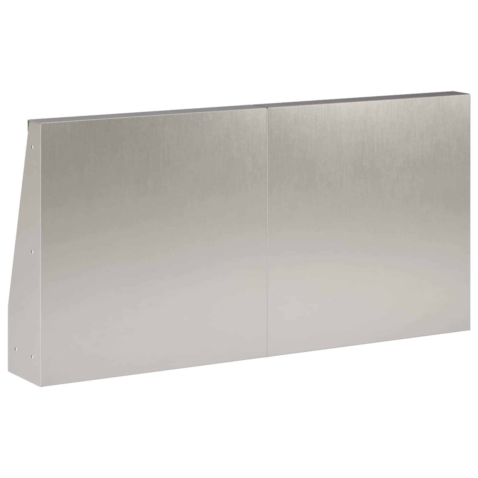 Keerwand 2 st 40 x 12 x 50 cm Roestvrij staal zilver