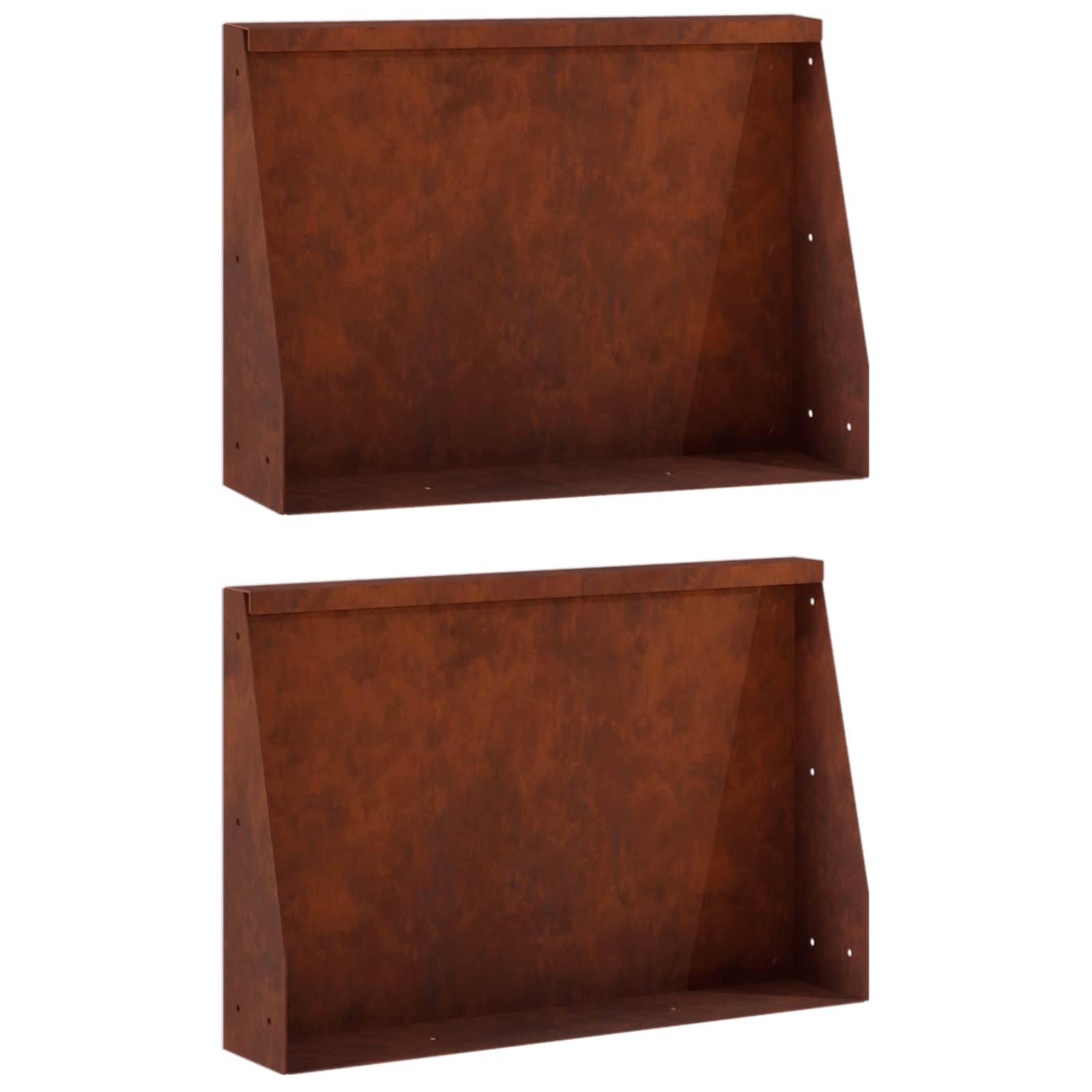Keerwand 2 st 60 x 12 x 30 cm weervast staal Roestkleurig