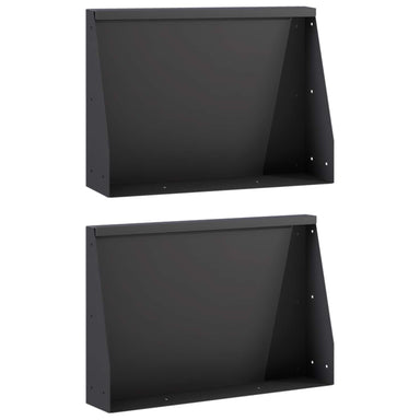 Keerwand 2 st 60 x 12 x 40 cm Staal Zwart
