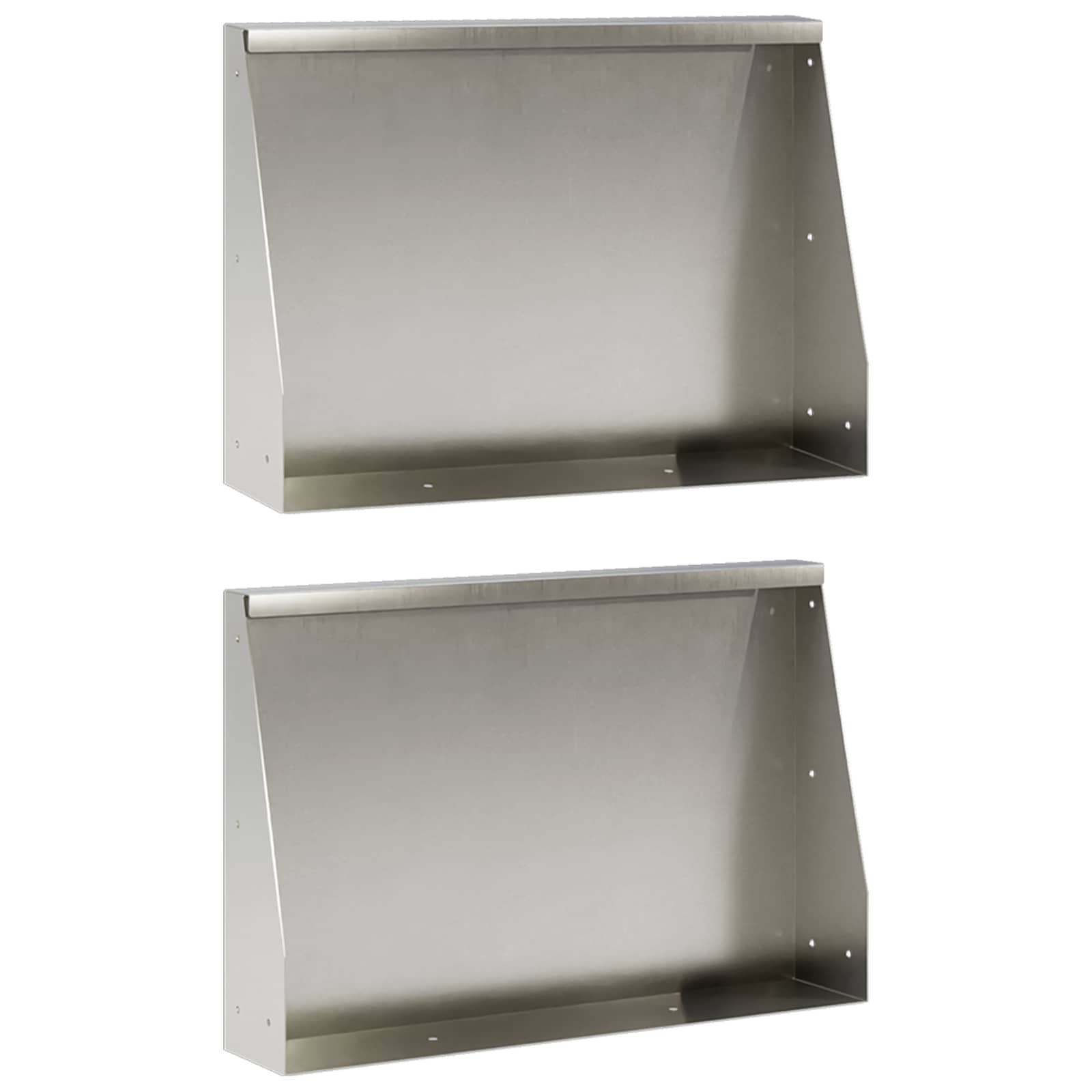 Keerwand 2 st 60 x 12 x 40 cm Roestvrij staal zilver