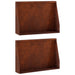 Keerwand 2 st 60 x 12 x 40 cm weervast staal Roestkleurig