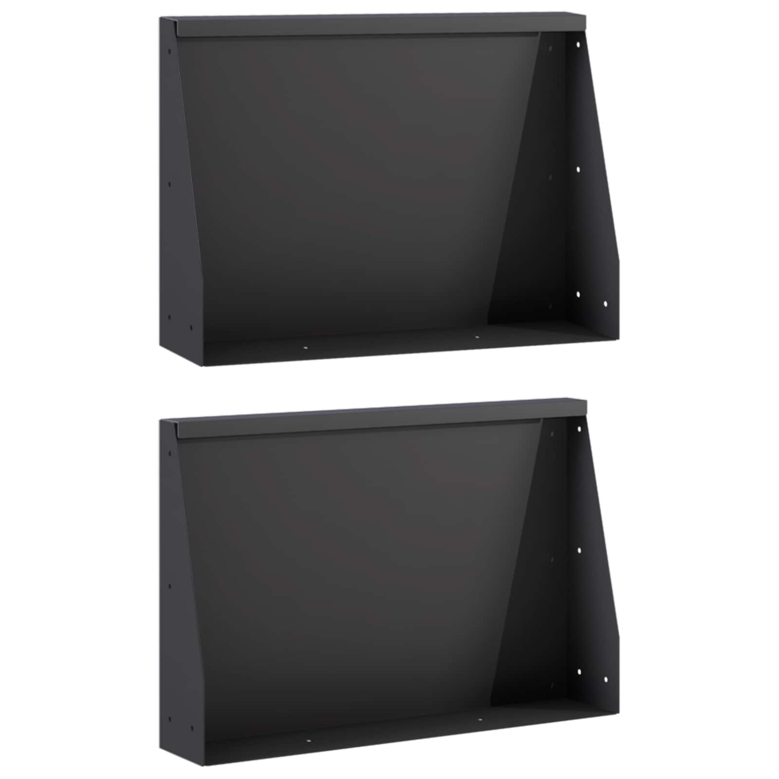 Keerwand 2 st 60 x 12 x 50 cm Staal Zwart