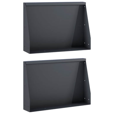 Keerwand 2 st 60 x 12 x 50 cm Staal Antraciet