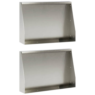 Keerwand 2 st 60 x 12 x 50 cm Roestvrij staal zilver