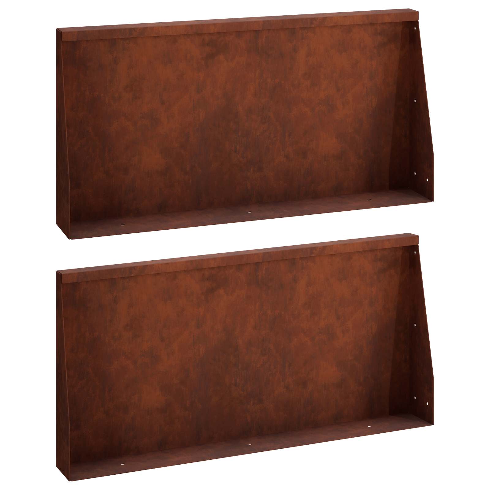 Keerwand 2 st 80 x 12 x 30 cm weervast staal Roestkleurig
