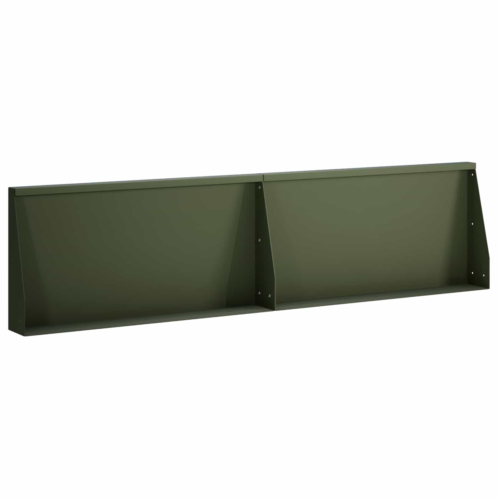 Keerwand 2 st 80 x 12 x 40 cm Staal Olijfgroen