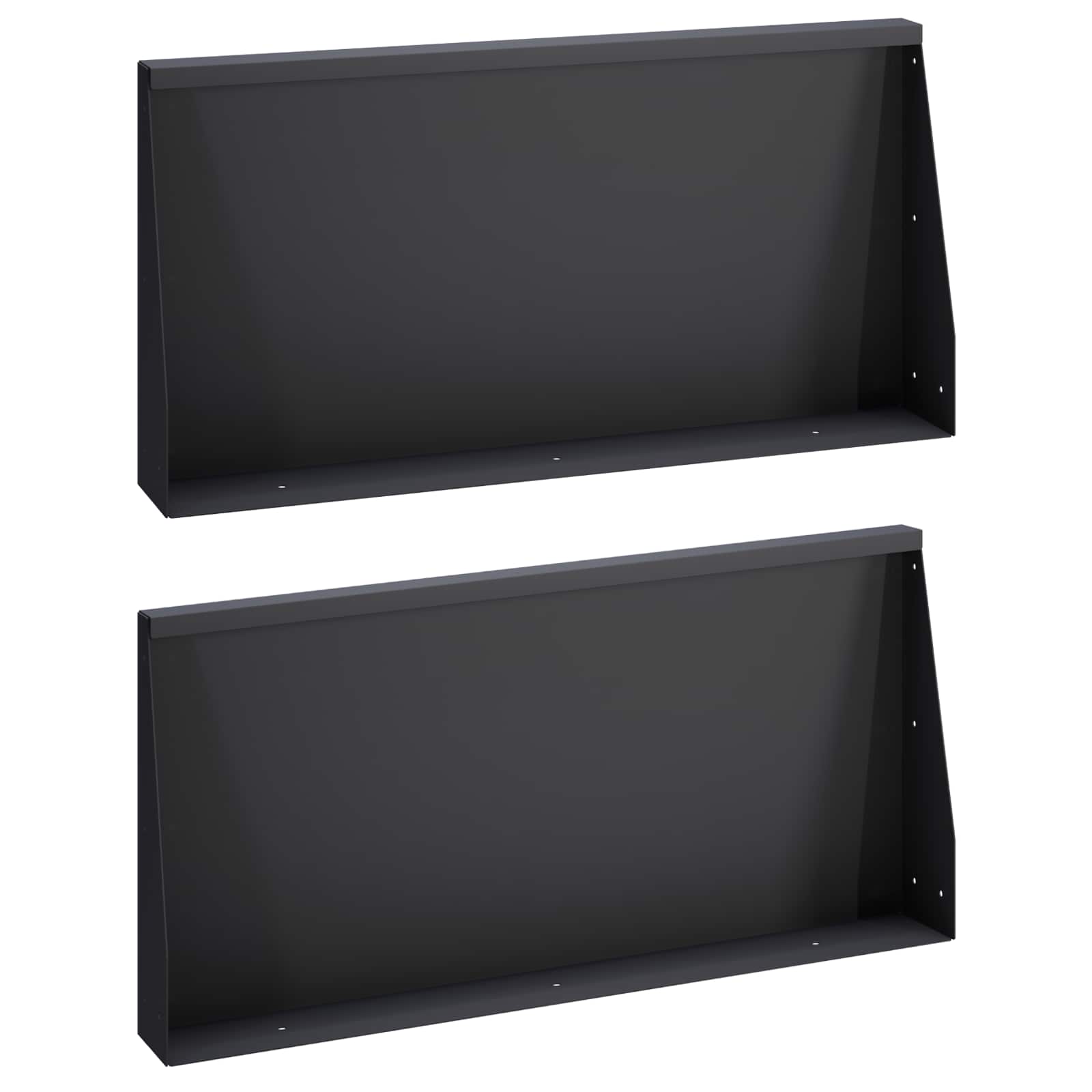 Keerwand 2 st 80 x 12 x 50 cm Staal Zwart