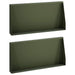 Keerwand 2 st 80 x 12 x 50 cm Staal Olijfgroen