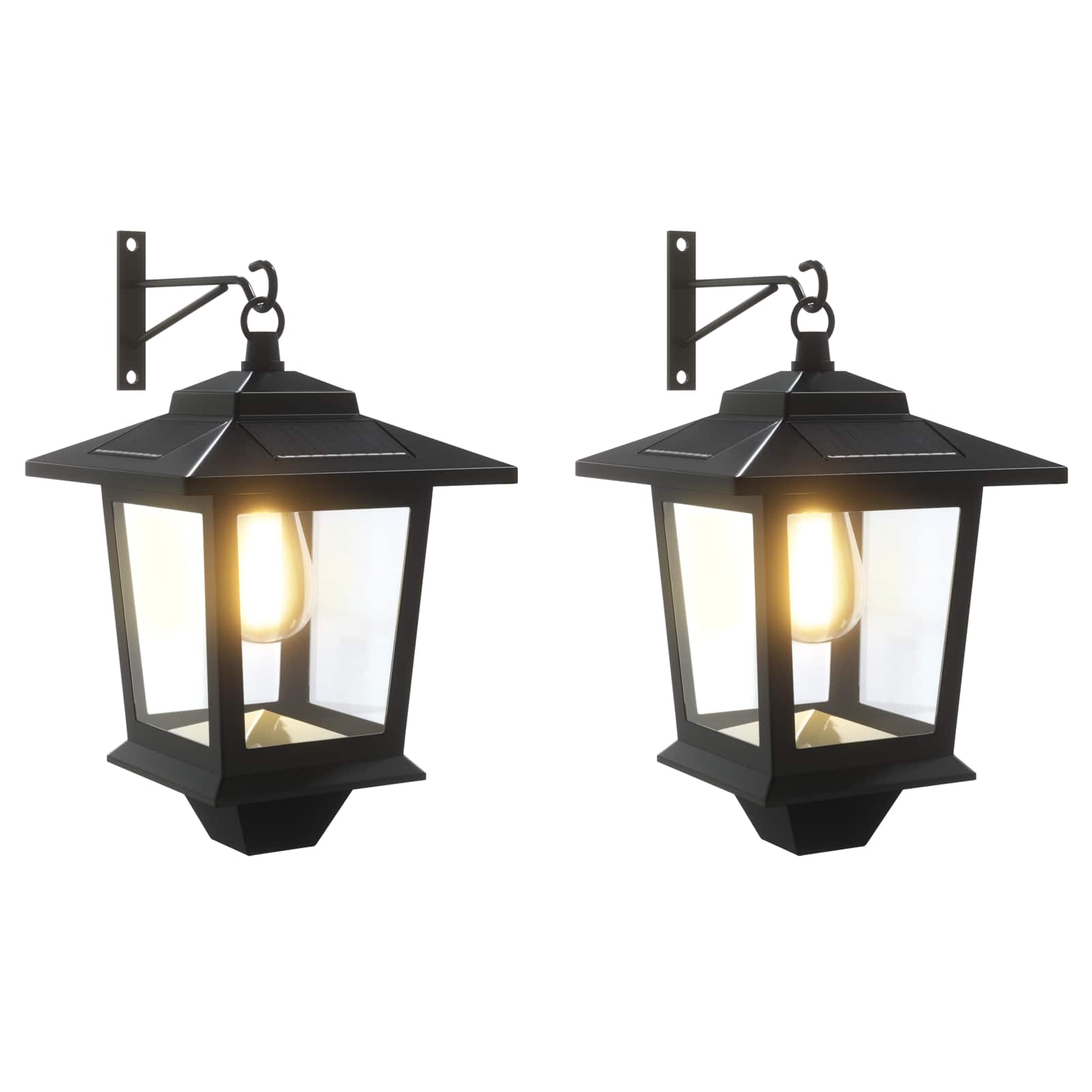 Wandlamp with LED Bulb 2 st Zwart 19 x 14 x 25 cm RVS en ABS