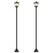 Lantaarnpaal Set 2 st Zwart 16 x 16 x 156 cm RVS en ABS