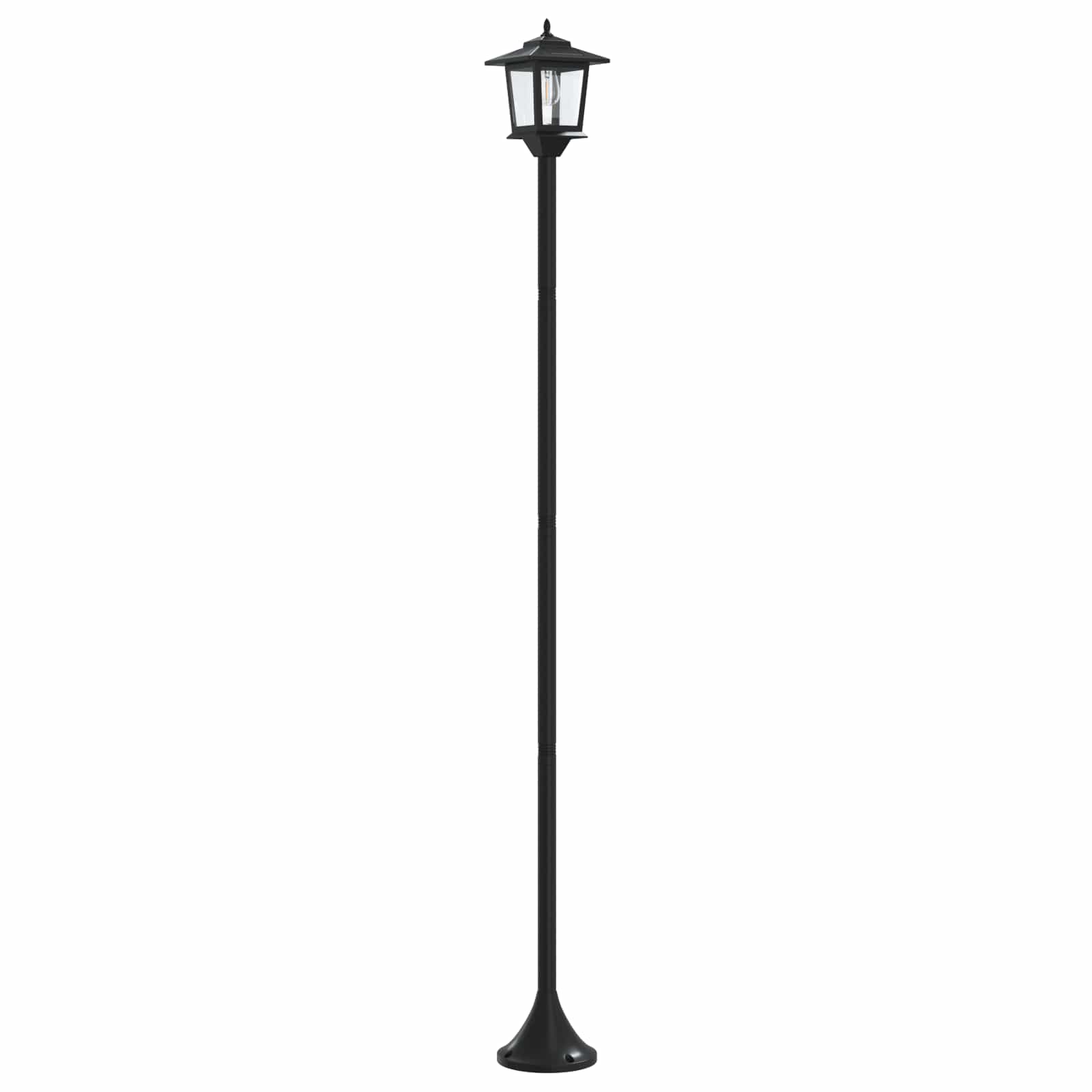 Lantaarnpaal Set 2 st Zwart 16 x 16 x 156 cm RVS en ABS