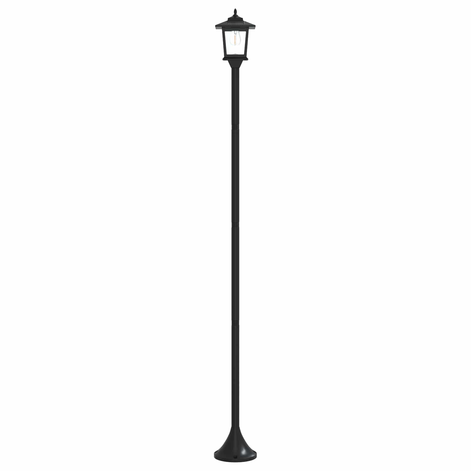 Lantaarnpaal Set 2 st Zwart 16 x 16 x 156 cm RVS en ABS