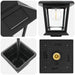 Solarlantaarnpaal met plantenbak warm wit 32 x 32 x 158 cm
