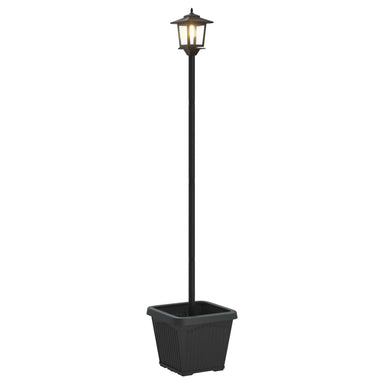 Solarlantaarnpaal met plantenbak warm wit 32 x 32 x 158 cm