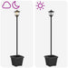 Solarlantaarnpaal met plantenbak warm wit 32 x 32 x 158 cm
