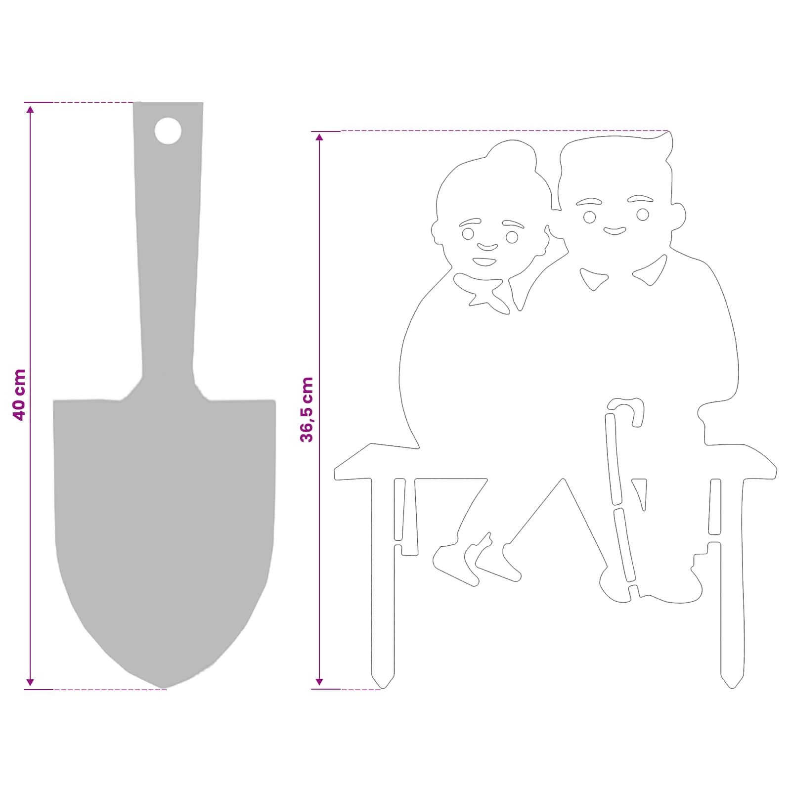 Tuinstekers 36,5 x 29 cm Gegalvaniseerd staal zilver
