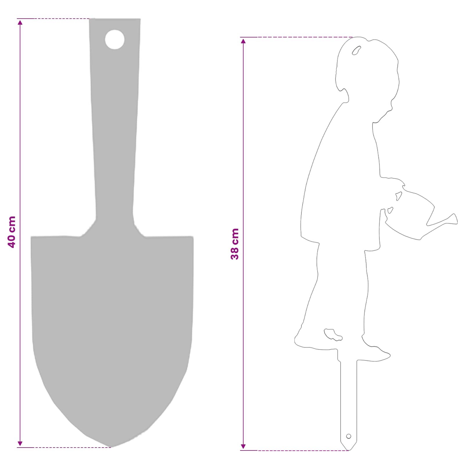 Tuinstekers 38 x 15 cm weervast staal Roestkleurig