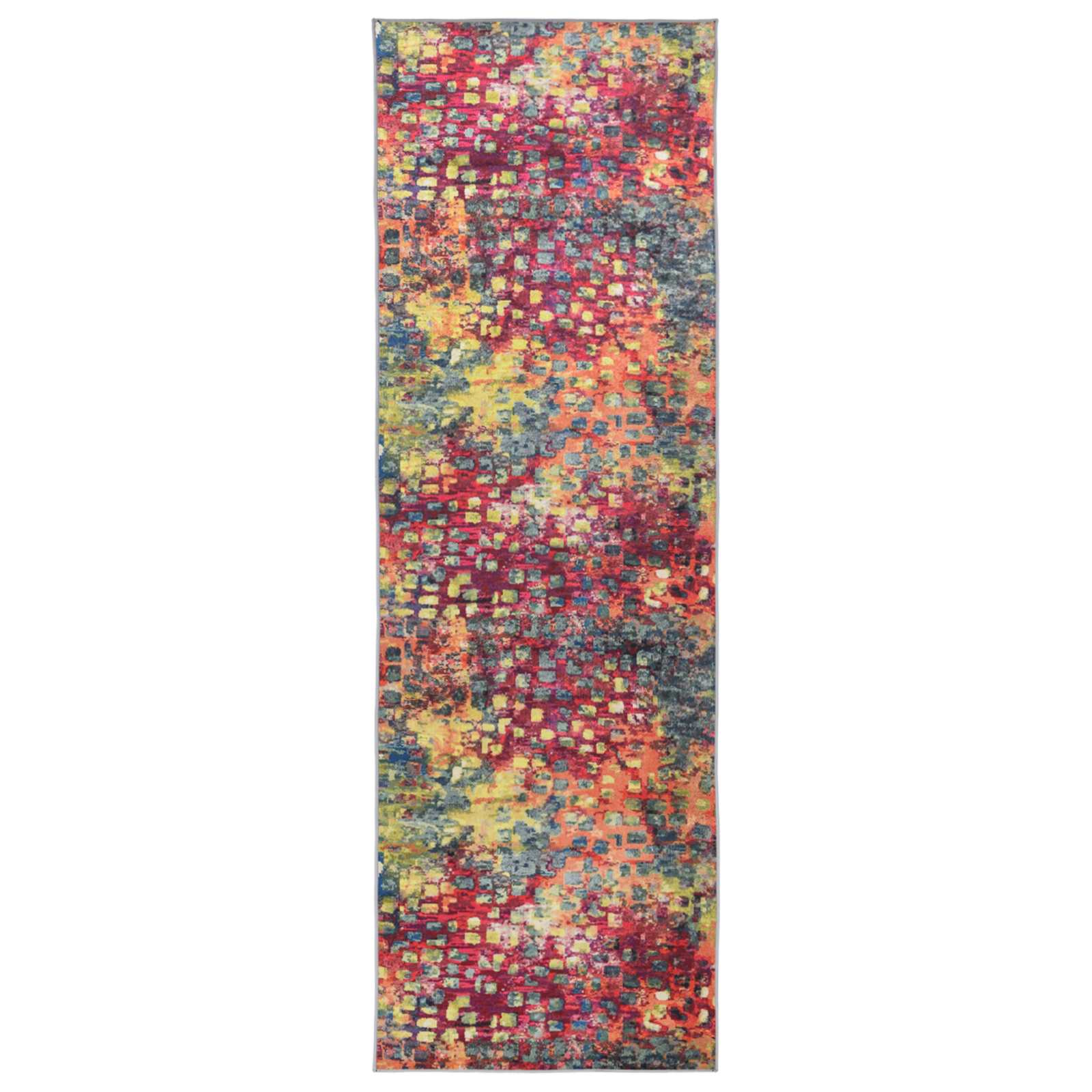 Vloerkleedloper LESAKA kleurrijk 50 x 450 cm Diamantvelours