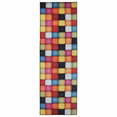 Vloerkleedloper LESAKA kleurrijk 100 x 250 cm Diamantvelours