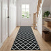 Vloerkleedloper LESAKA Zwart en wit 80 x 200 cm Diamantvelours