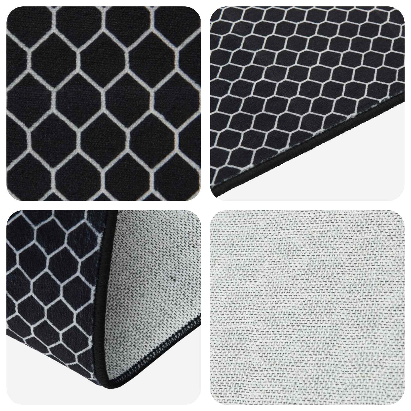 Vloerkleedloper ORIZ 1150 gsm Zwart gaaspatroon