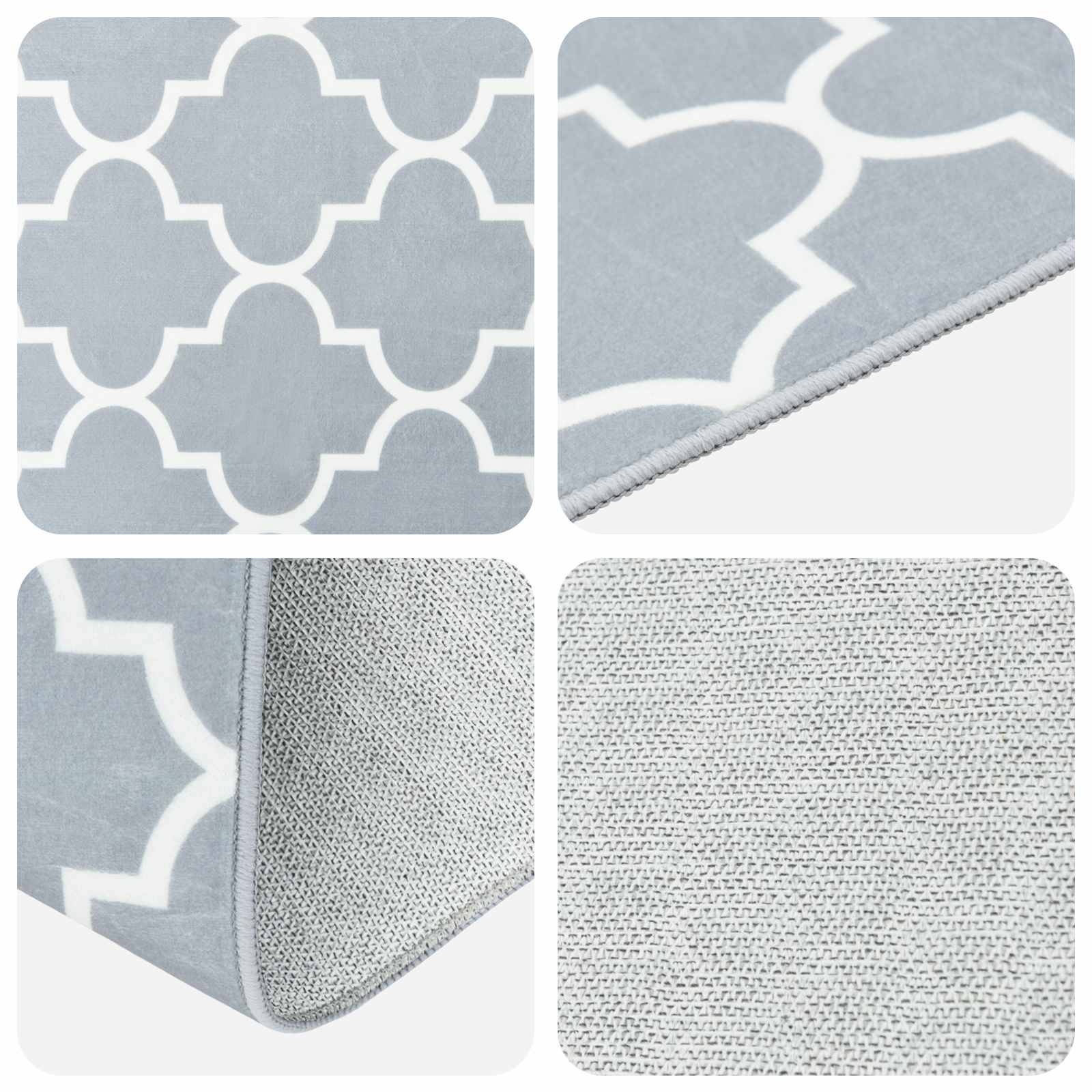 Vloerkleedloper ORIZ 1150 gsm Grijs en Wit 100% polyestervilt