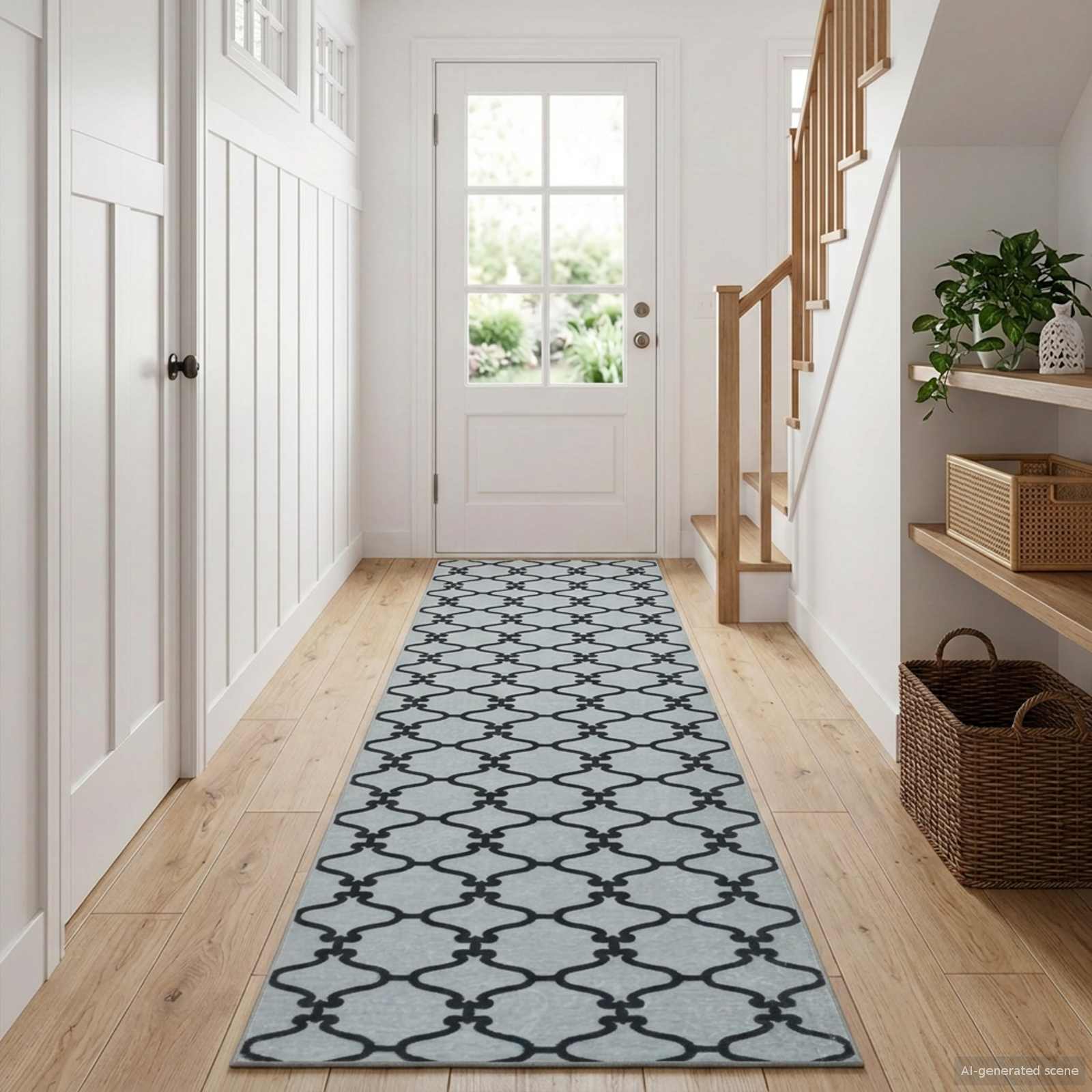Vloerkleedloper ORIZ 1150 gsm Zwart gaaspatroon
