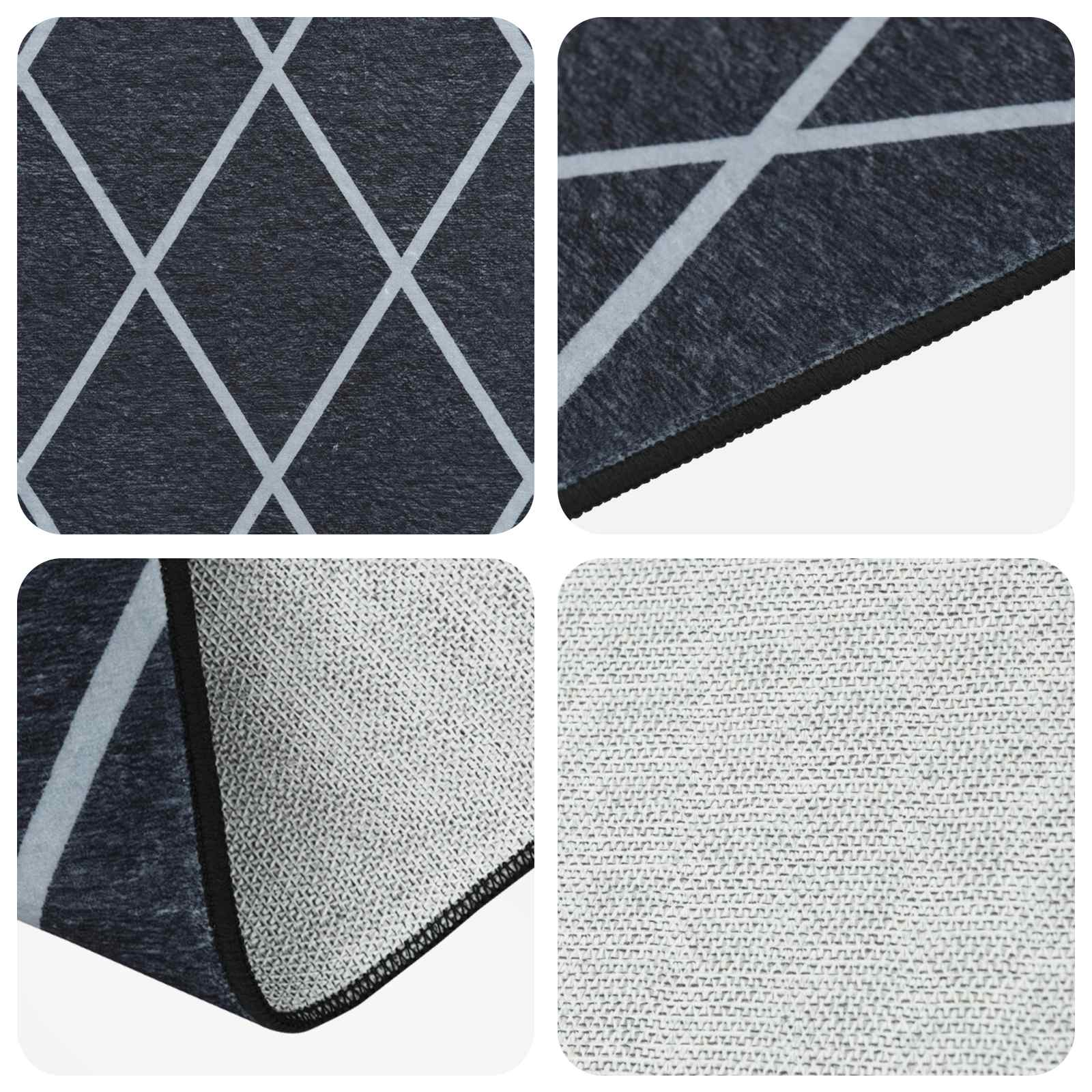 Vloerkleedloper ORIZ 1150 gsm Zwart gaaspatroon