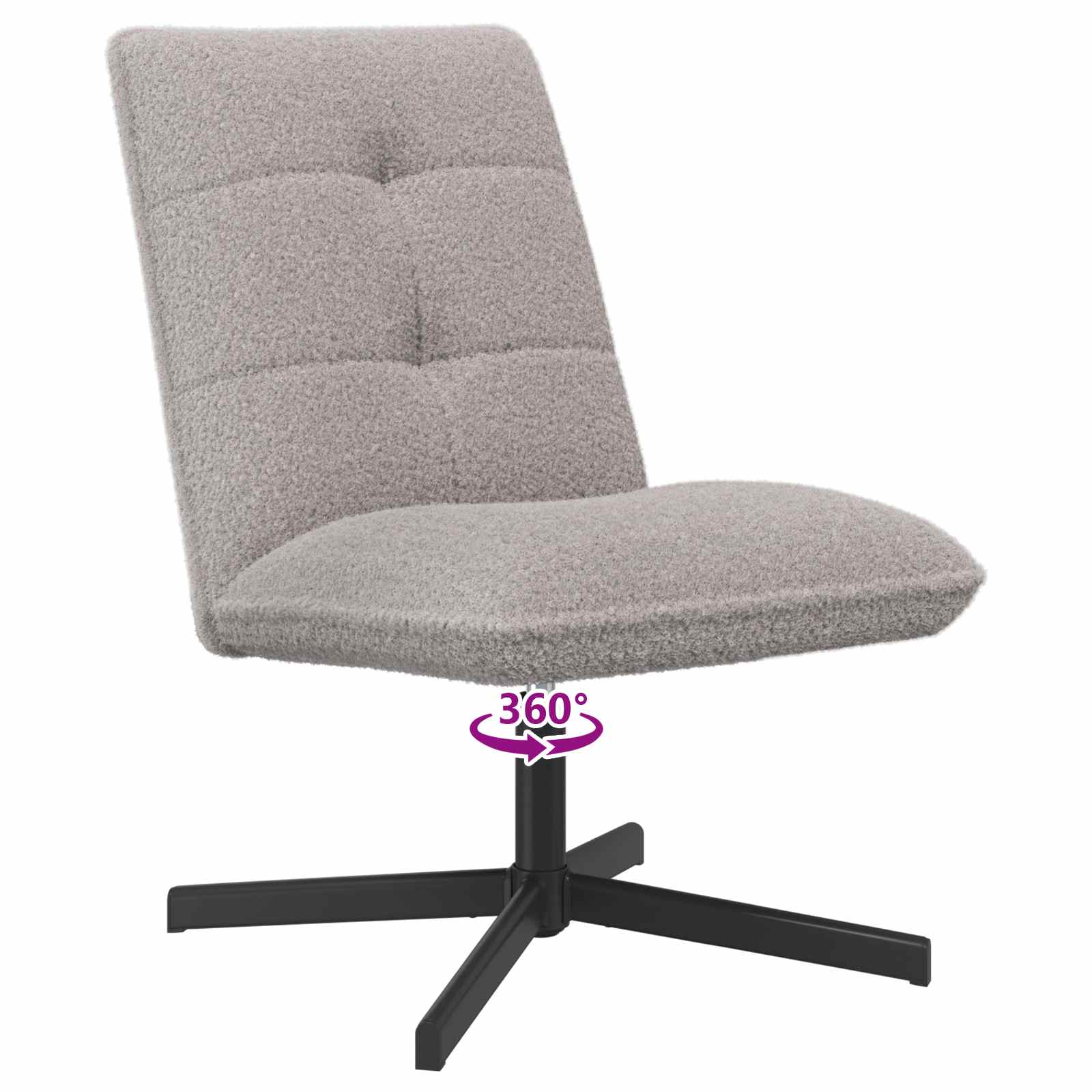Draaistoel Lichtgrijs Bouclé