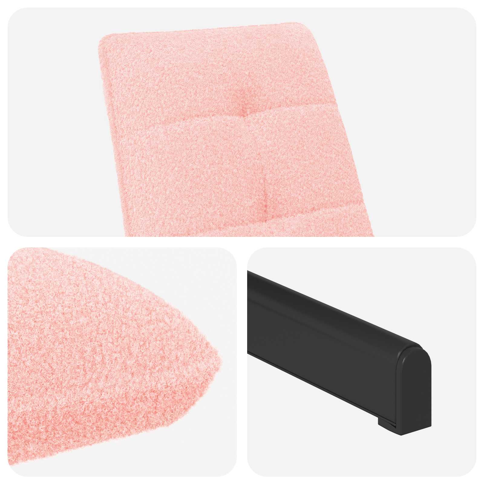Draaistoel met voetenbank Roze Bouclé