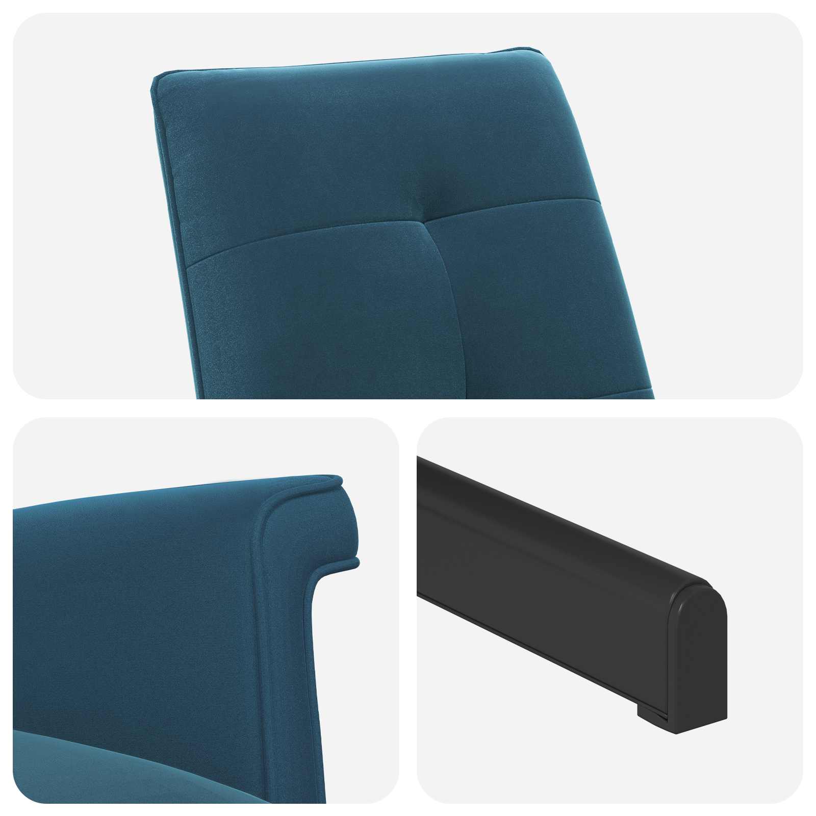 Draaistoel met voetenbank Blauw fluweel