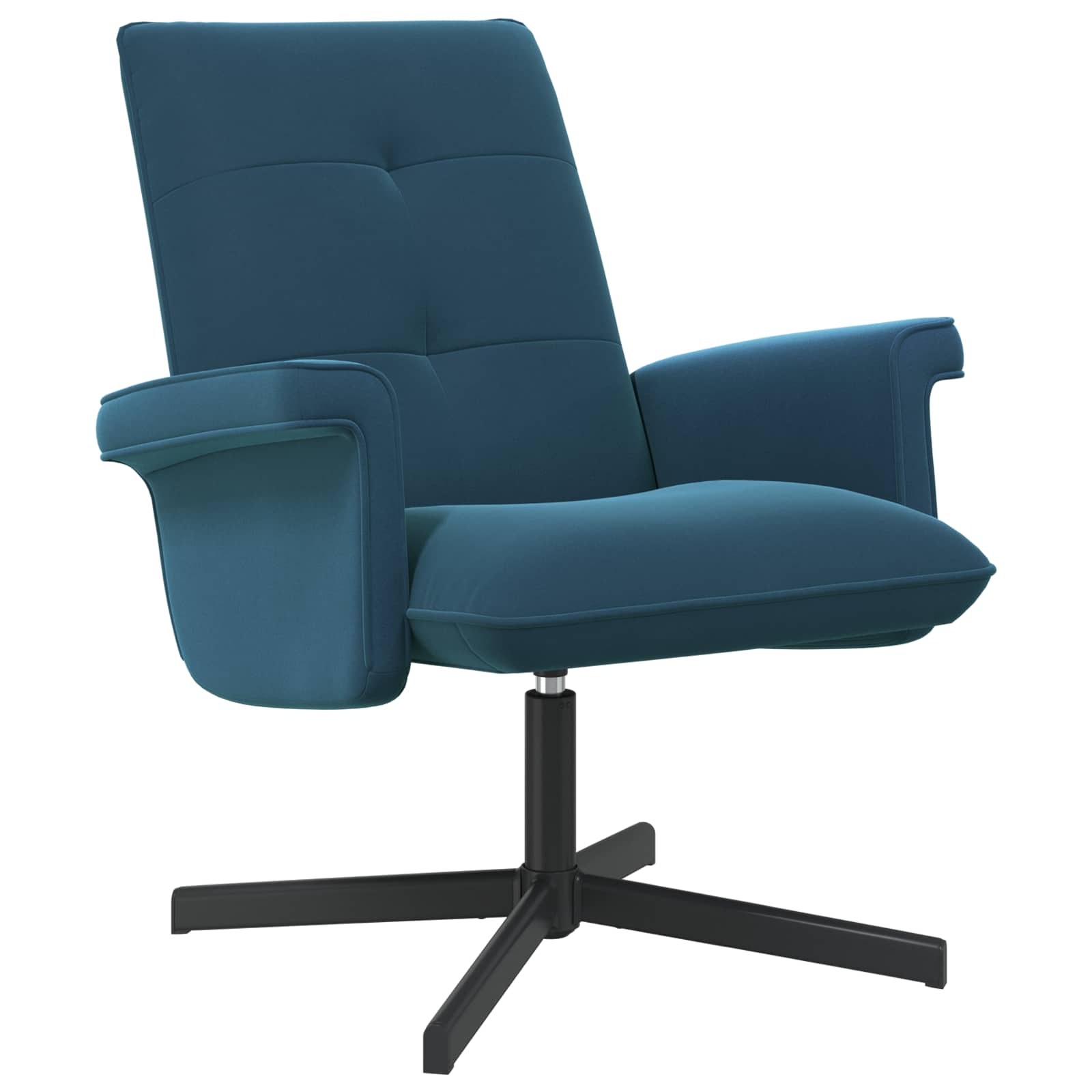 Draaistoel met voetenbank Blauw fluweel