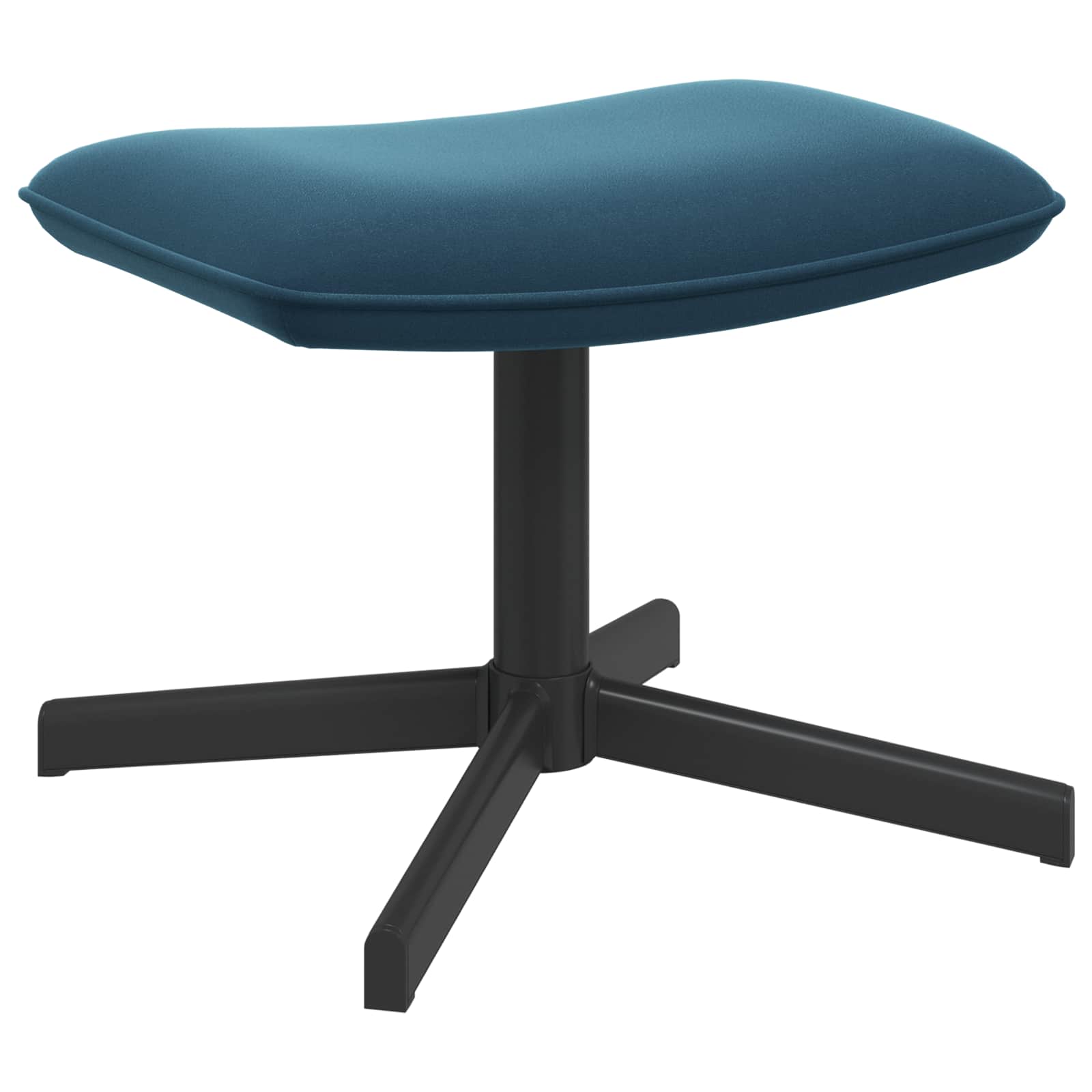 Draaistoel met voetenbank Blauw fluweel