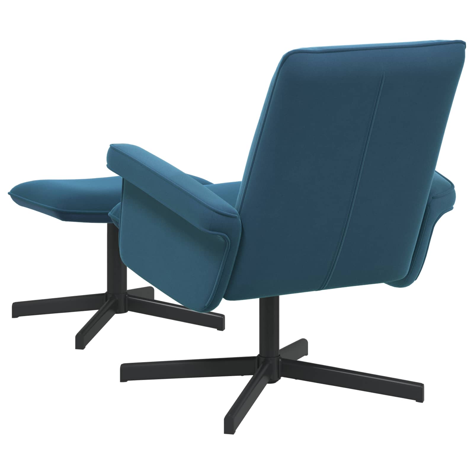 Draaistoel met voetenbank Blauw fluweel