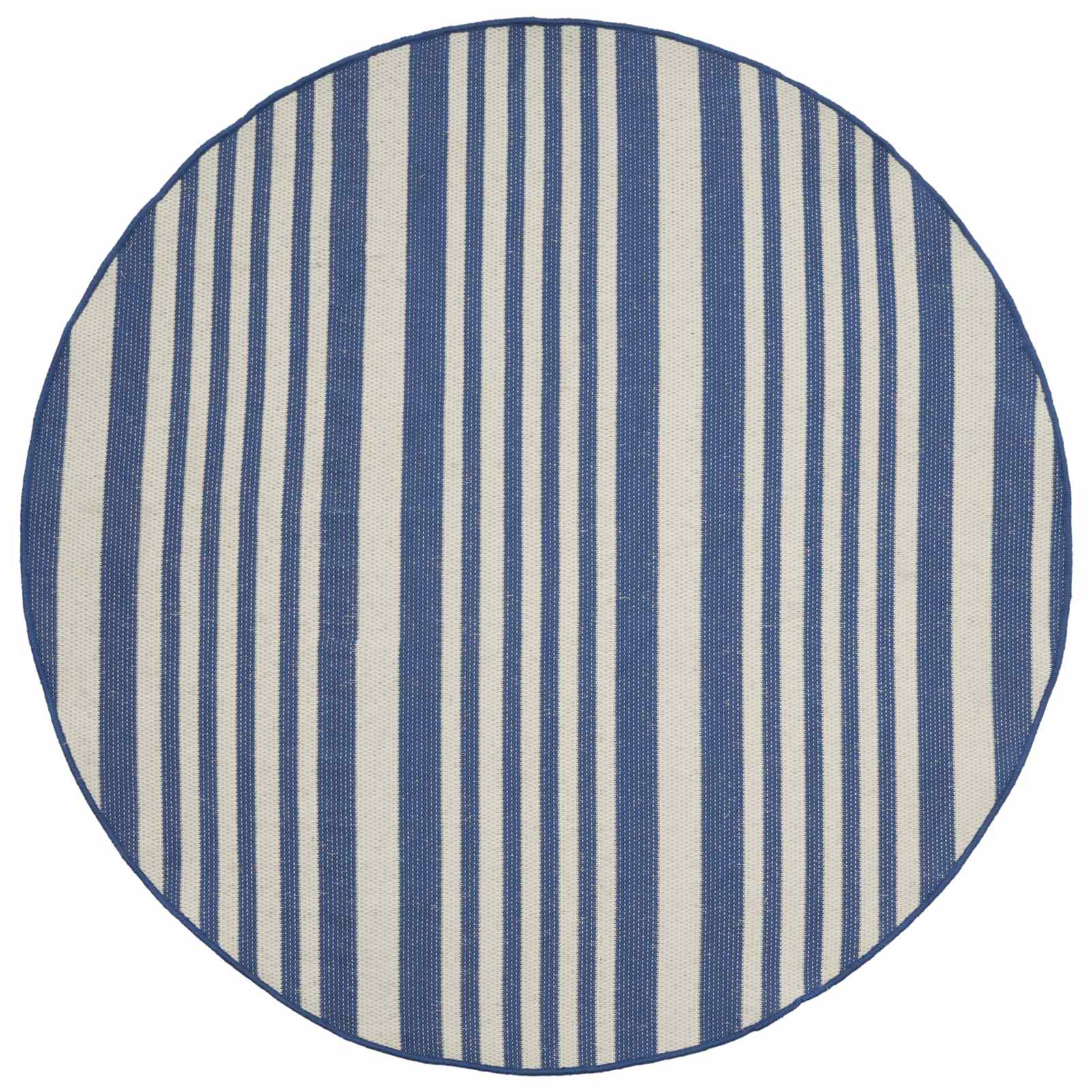 Binnen- en buitenvloerkleed OLITE Naturel en marineblauw
