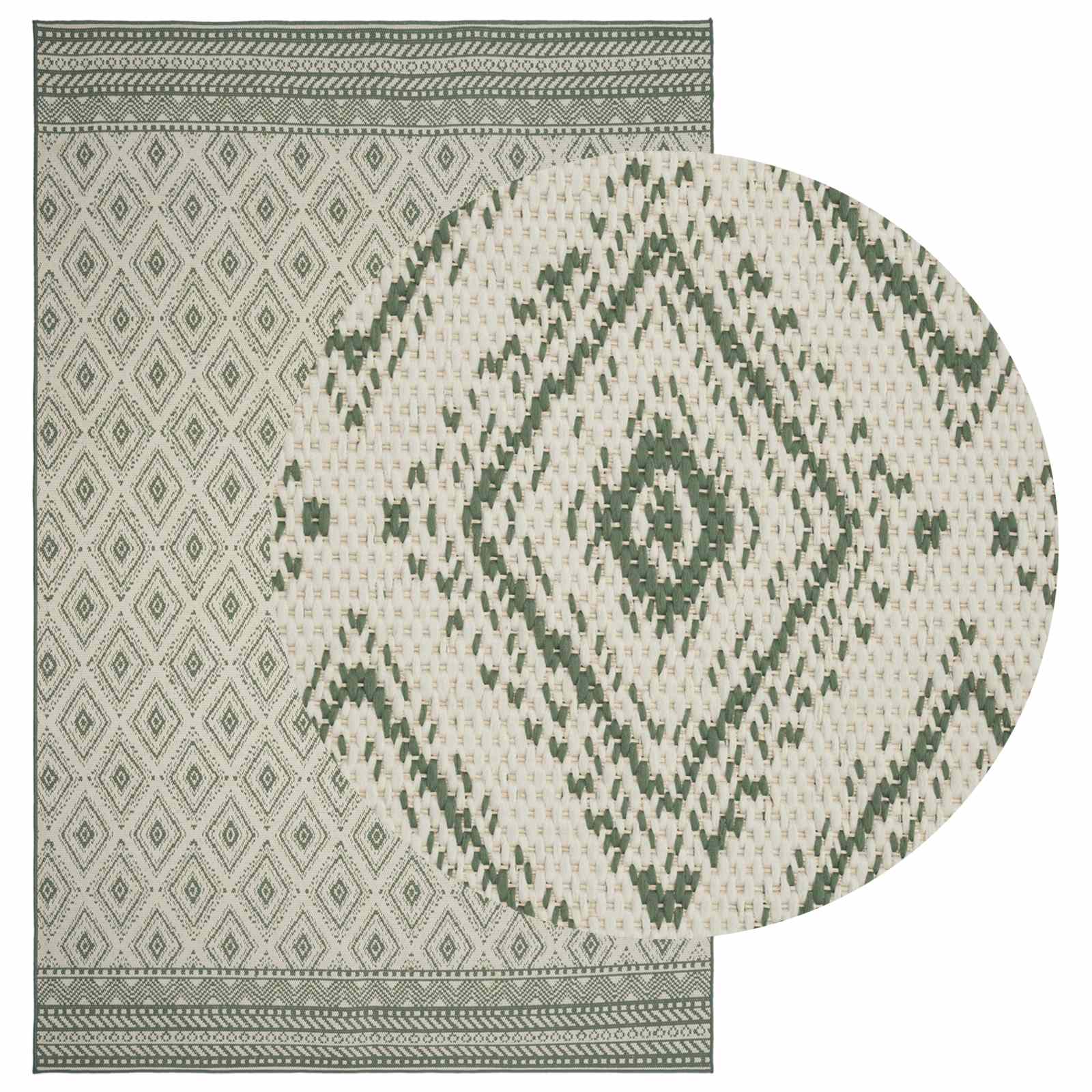 Gebied Tapijt OLITE Natuurlijk en Groen 160 x 230 cm PET