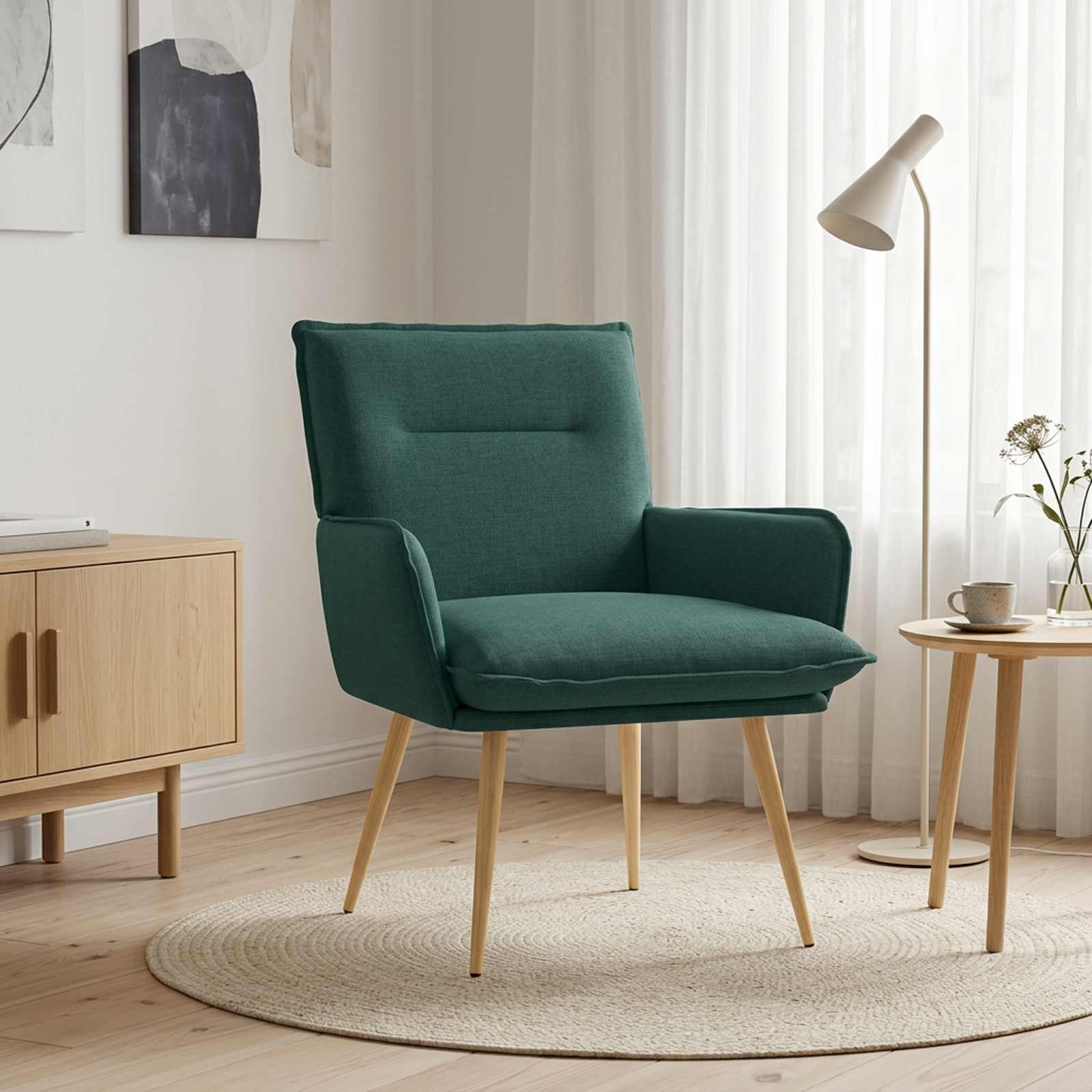 Fauteuil Donkergroen Stof
