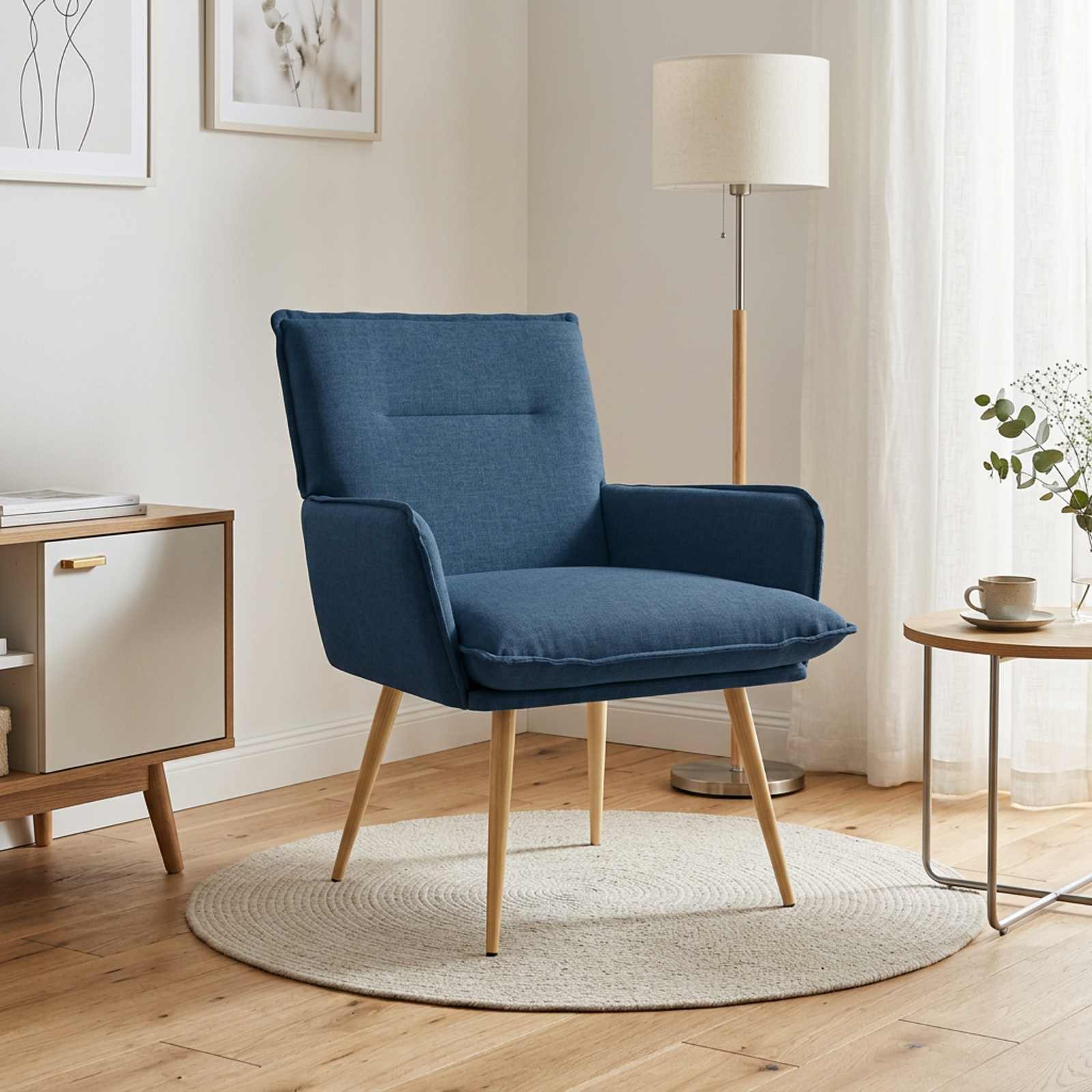 Fauteuil Blauw Stof