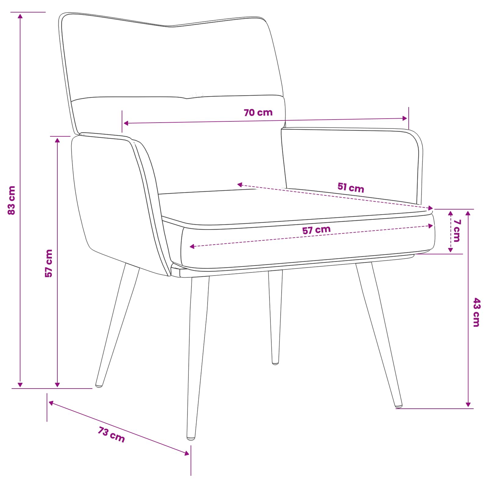 Fauteuil Donkergrijs Corduroystof