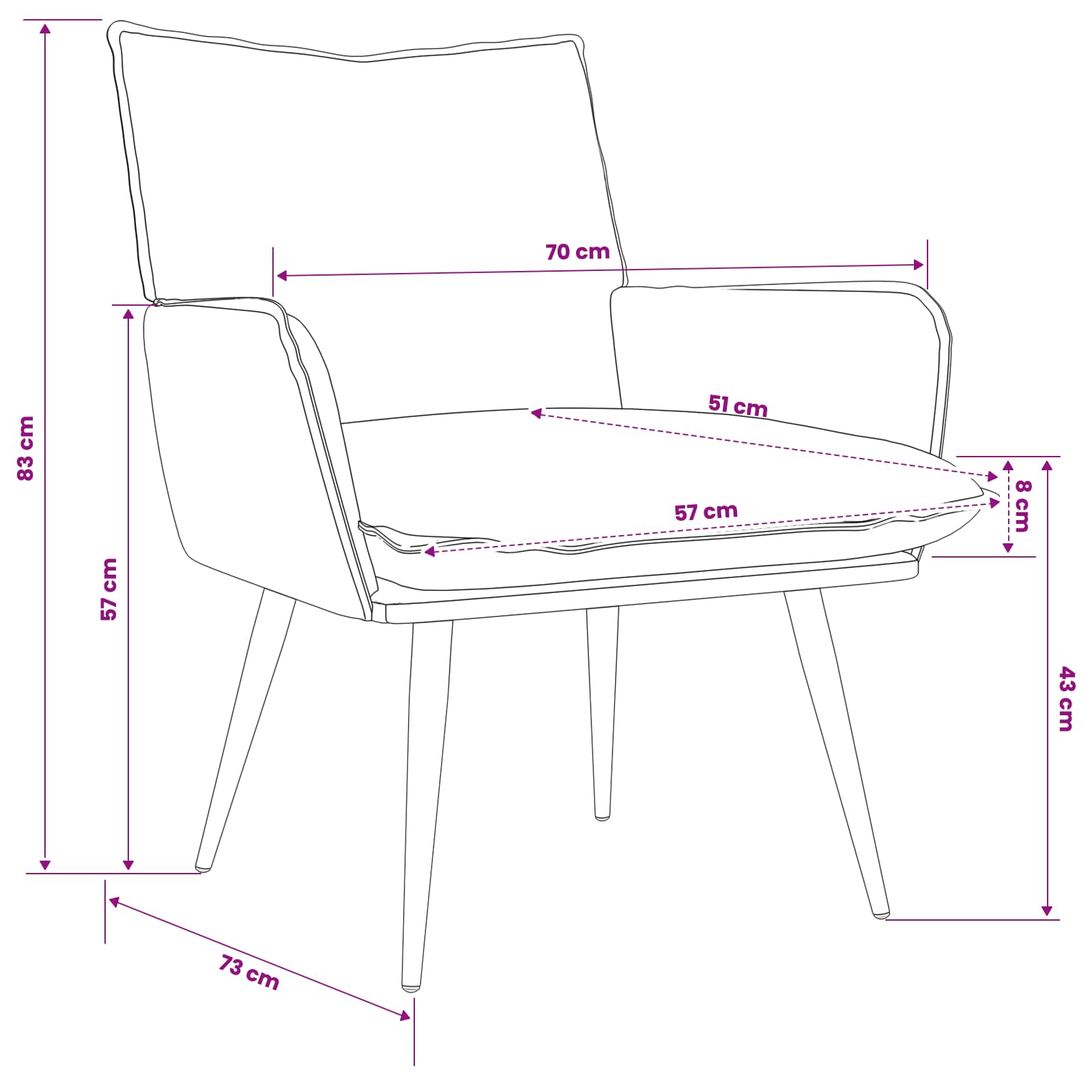 Fauteuil Donkergrijs fluweel
